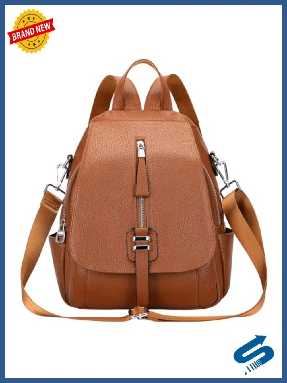 Genuine Leather Backpack for Women Convertible 3 in 1 Carry Bag Fits 9.7